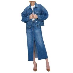 Pistola long denim skirt